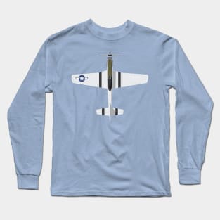 P51 Mustang 2D plane Long Sleeve T-Shirt